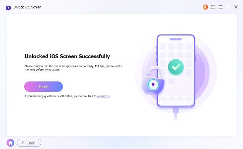 Unlocked iOS Screen Successfully | Turn Off Biometrics on iPhone