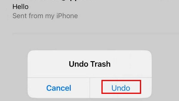 choose Undo | iPhone Deleted Email Recovery