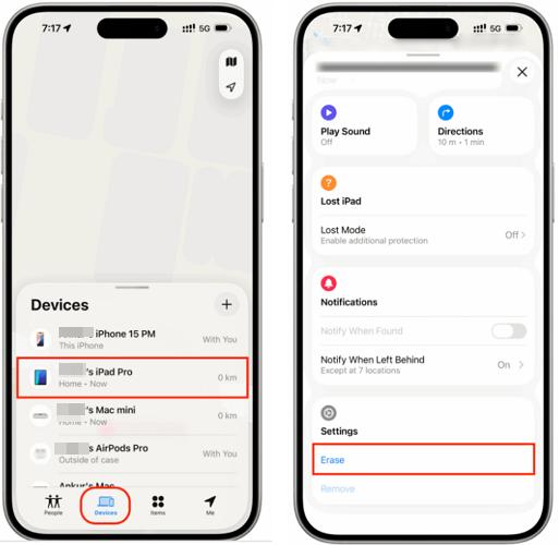 tap Erase | Reset iPhone Passcode Without Data Loss