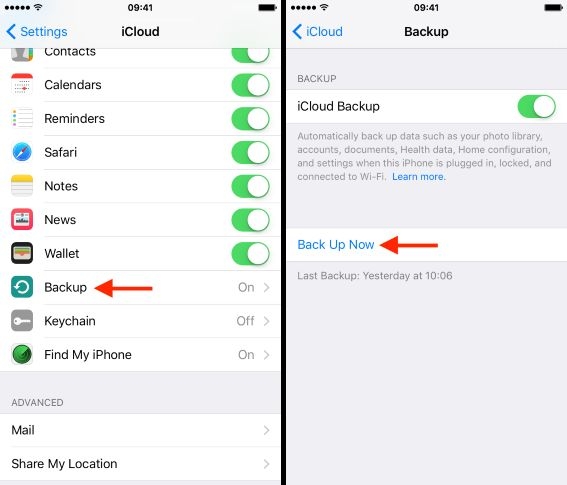 tap Back Up Now | iPhone Blue Screen of Death