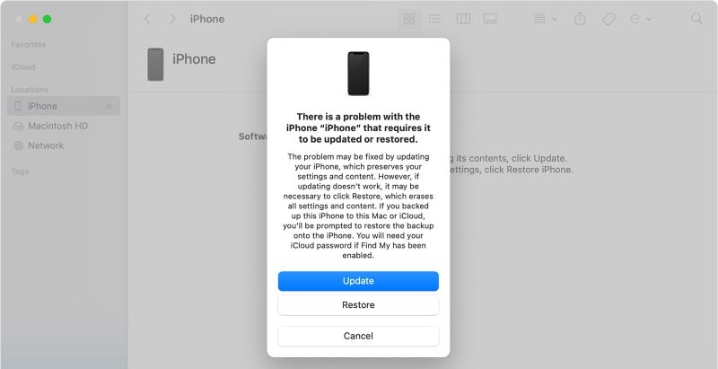restore iPhone in Recovery Mode | iPhone Blue Screen of Death