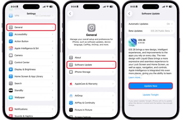 choose Update Now | iPhone Ghost Touch