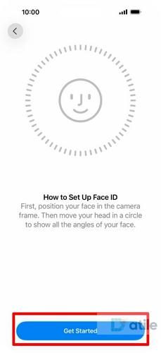 tap Get Started | Download Apps with Face ID