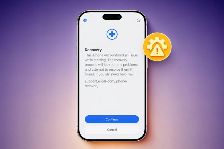 Recovery Assistance screen | iPhone Stuck on Recovery Mode Loop After iOS 26 Update