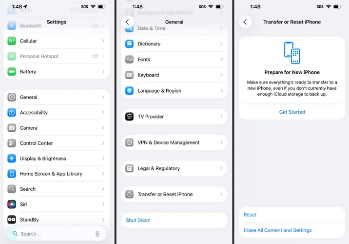 erase iPhone in Settings | Recover Deleted Voice Messages on iPhone