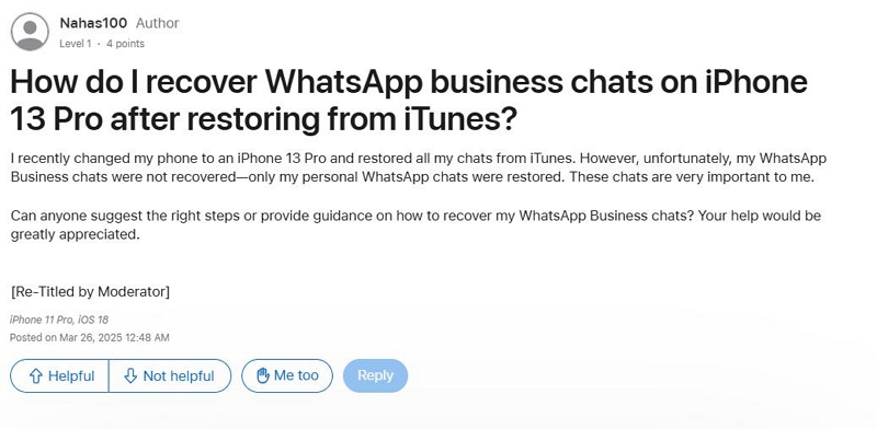 restoring an iCloud | recover deleted whatsapp business chats