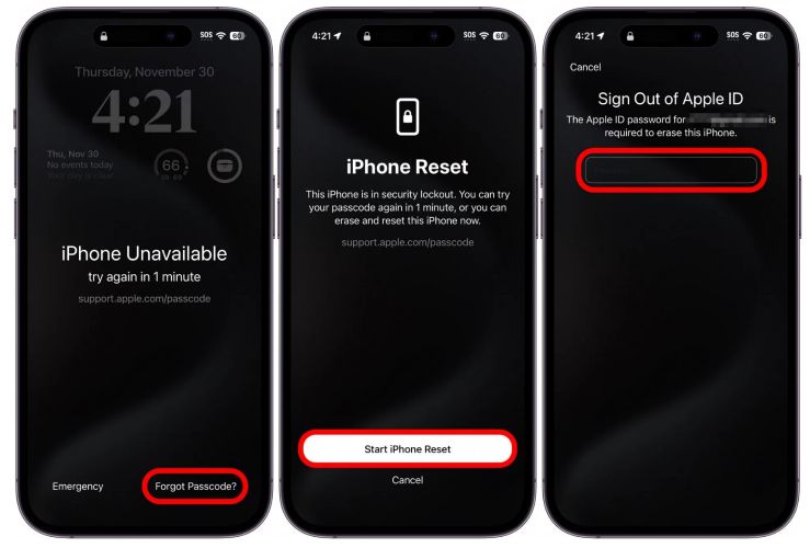tap Erase iPhone | Reset iPhone Passcode Without Data Loss
