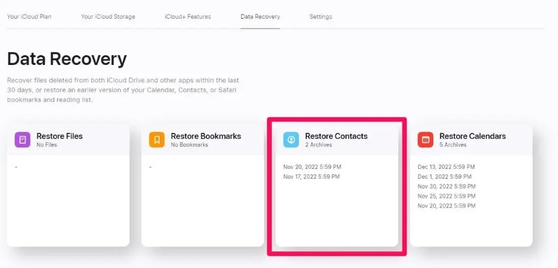 click Restore Contacts | Get Deleted Numbers Back iPhone