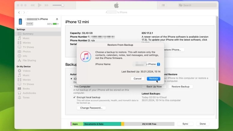 reboot iPhone | Recover Deleted Photos from iPhone