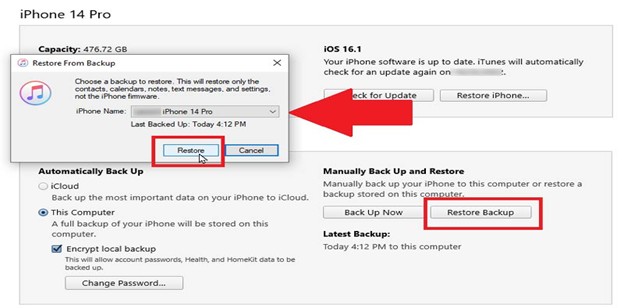click the device icon | recover deleted voice memos