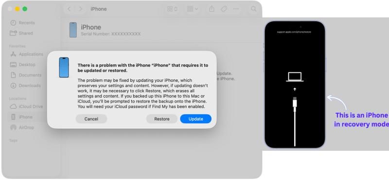 choose Restore | Reset iPhone Passcode Without Data Loss
