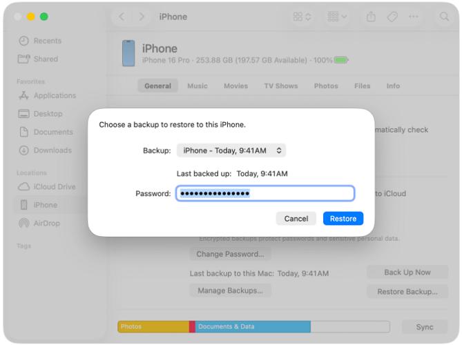 hit Restore | Recover Deleted Videos from iPhone