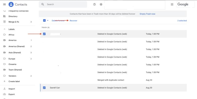 tick contacts | Recover Contacts from iCloud to iPhone