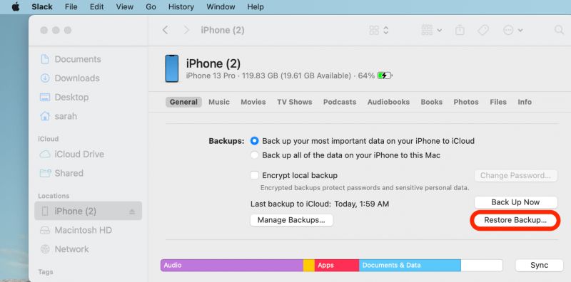 choose Restore Backup | Recover Contacts from iCloud to iPhone