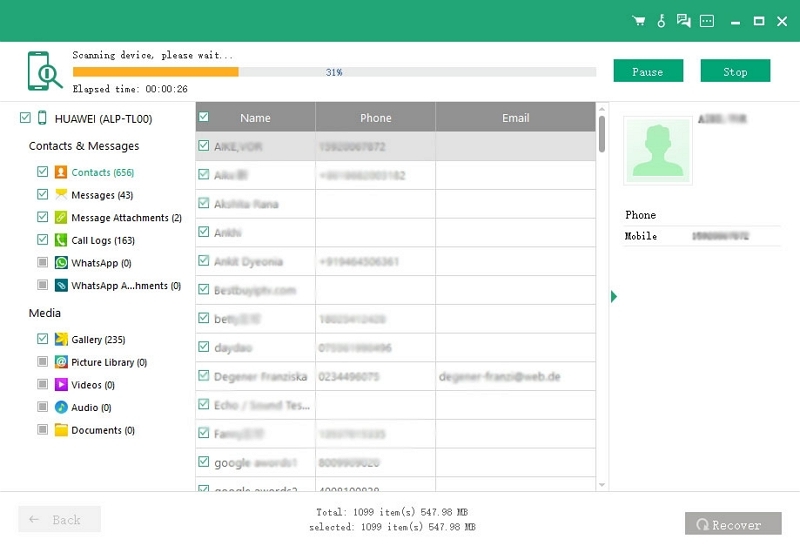 Attempt Recovery Once | android data recovery samsung