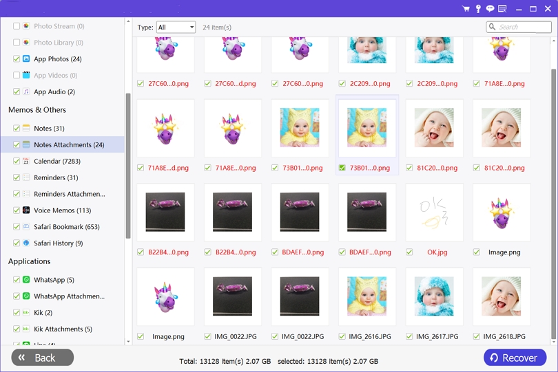 click Recover | Recover Deleted Notes iPhone
