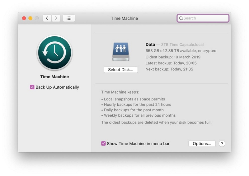 Time Machine | recover deleted files on mac