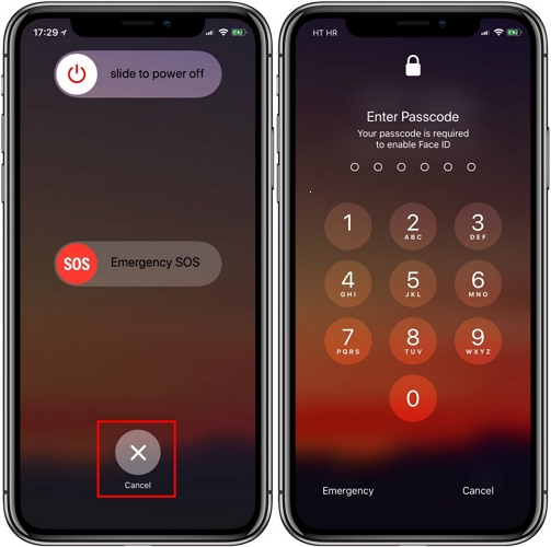 power-off screen | Turn Off Biometrics on iPhone