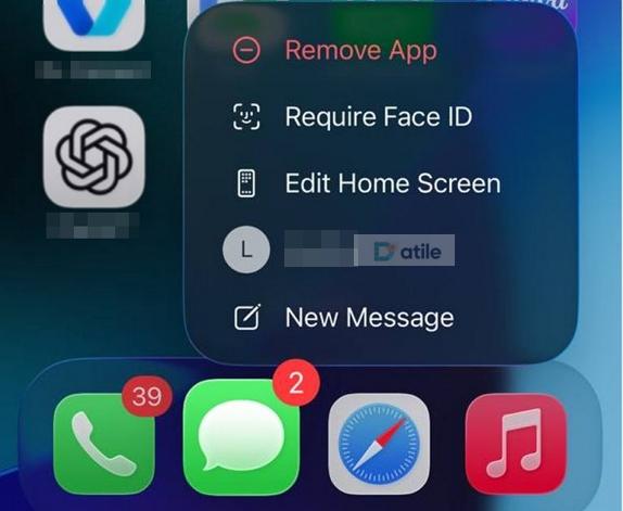 hold Messages app | Turn Off Face ID for Messages