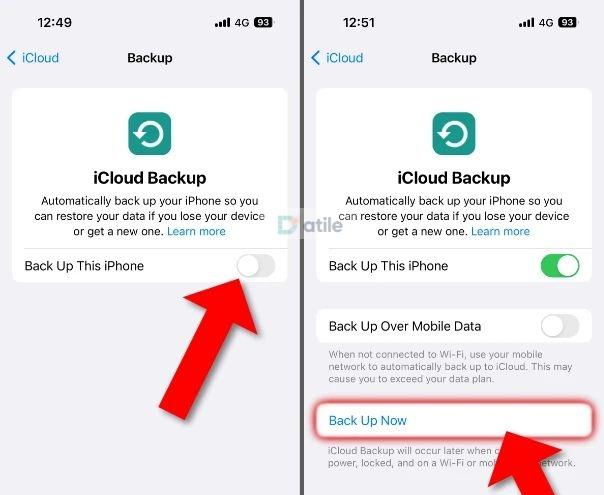 iCloud backup | Turn Off Face ID for Messages