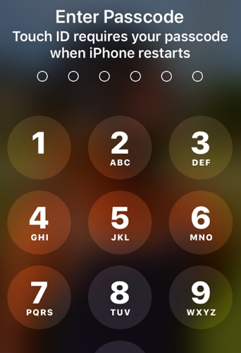 unlock iPhone after restart
