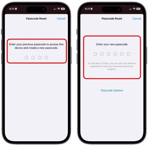 type in old passcode | Reset iPhone Passcode Without Data Loss